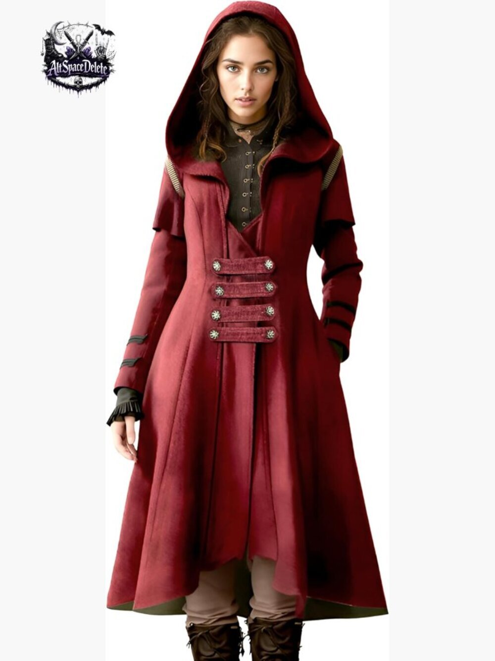 Victorian Gothic Tailcoat Pirate Jacket Steampunk Long Coat X-Large